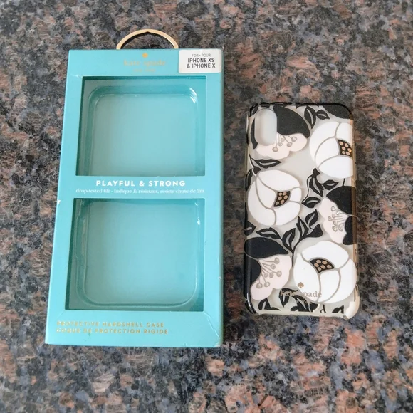 Kate Spade Black and White Floral iPhone XS/X Case